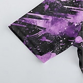 abordables Ensembles de vêtements pour hommes-Homme Maillot et Cuissard Velo Cyclisme Manche Courte VTT Vélo tout terrain Cyclisme sur route Été Printemps Automne Violet Pourpre foncé Graffiti Vélo Fermeture Éclair Frontale Évacuation de la