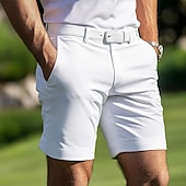 baratos Calças de Vestir Curtas-Homens Calção Shorts sociais Shorts de verão Bermudas de Golfe Bolsos Perna reta Tecido Leve Respirável Comprimento do joelho Ao ar livre Diário Corrida Esportes Moda Preto Branco Micro-Elástica