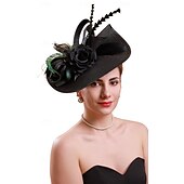 billige Coiffer-teselskap hatter fascinators for kvinner kentucky derby hodeplagg påfugl fjær bryllup hodeplagg brude hodeplagg