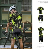 tanie Męskie zestawy odzieżowe-Męskie Koszulka z szortami na rower Krótki rękaw Kolarstwo górskie Kolarstwie szosowym Lato Wiosna Jesień Czarny Biały Pomarańczowy Graffiti Rower Suwak przedni Odvádí pot Wygodny Oddychający Spandeks