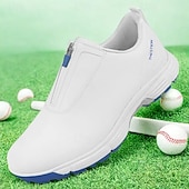 preiswerte Herren Golfschuhe-weiße Golfschuhe für Herren mit Reißverschluss, atmungsaktivem Obermaterial und gepolsterter Sohle für Komfort und Leistung auf dem Platz