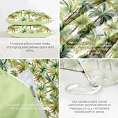 abordables 100% Coton-Housse de couette taille complète ensemble de literie tropicale ensembles de lit palmier housse de couette douce et légère avec 2 taies d&#039;oreiller pour l&#039;été le printemps