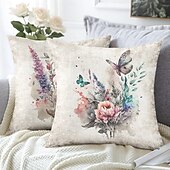 cheap Floral &amp; Plants Style-Rustic Floral Decorative Toss Pillows Cover 1PC Soft Square Couch Cushion Case Pillowcase for Bedroom Livingroom Sofa Chair