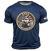 ieftine Tricou patriotic pentru veterani-Bărbați DOGE Tricou Manșon scurt Tricou Tipărire 3D Stil Nautic Cămașă Modă Zilnic Stradă Zilnic Negru Albastru piscină Trifoi Vară Primăvară Îmbrăcăminte S M L XL XXL XXXL