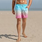 baratos calção de banho boxer masculino-Homens Calção Justo de Natação Shorts de Natação Tecido elástico de 4 vias Bermuda de Surf Calças Com Cordão Com bolsos Natação Surfe Praia Esportes Aquáticos Gradiente Verão Primavera