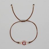 abordables Suministros para la fiesta-1 pulsera de cuerda con cuentas en forma de ojo de diablo, colorida pulsera de amistad con cuerda de mano, joyería ajustable