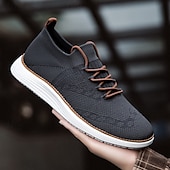 preiswerte Sneaker für Herren-marineblaue Strick-Sneaker für Herren mit Schnürung und gepolsterter Sohle für bequemes Tragen im Alltag