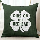 voordelige Vakantie kussensloop-Sint Patrick's Dag Decoratieve Toss Kussens Hoes 1PC Zachte Vierkante Bank Kussenhoes Sloop voor Slaapkamer Woonkamer Bank Stoel Iers