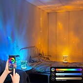 economico luci del proiettore della galassia stella-lampada da notte a led vaso rgb moderna arte decorazione stile luce notturna intelligente app controller con telecomando perfetto per camera da letto soggiorno ufficio composizione floreale 1x