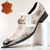 baratos Sapatos Sociais Elementares-Mocassins em Couro de Vaca Premium Masculinos com Design Floral em Lantejoulas e Detalhe de Fivela de Cristal com Ponta Dourada–Sapatos Slip-On de Luxo para Ocasiões Especiais e Vestuário Noturno