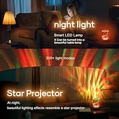 economico luci del proiettore della galassia stella-lampada da notte a led vaso rgb moderna arte decorazione stile luce notturna intelligente app controller con telecomando perfetto per camera da letto soggiorno ufficio composizione floreale 1x