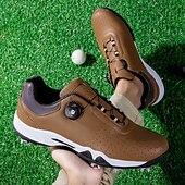economico Scarpe da Golf da Uomo-scarpe da golf bianche da uomo con sistema di allacciatura Boa, suola chiodata, tomaia traspirante per comfort e stabilità sul campo da golf
