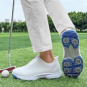 preiswerte Herren Golfschuhe-weiße Golfschuhe für Herren mit Reißverschluss, atmungsaktivem Obermaterial und gepolsterter Sohle für Komfort und Leistung auf dem Platz
