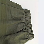 cheap Retro-Men&#039;s Joggers Linen Pants Trousers Summer Pants Beach Pants Pocket Drawstring Elastic Waist Plain Comfort Breathable Full Length Casual Daily Holiday Fashion Retro Vintage Green Khaki