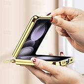 cheap Samsung Cases-Phone Case For Samsung Galaxy Z Flip 6 Z Flip 5 Z Flip 4 Z Flip 3 Back Cover Ring Buckle Shockproof Retro PU Leather