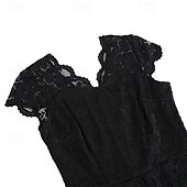 levne Šaty-Elegantní 50. léta Retro Ke kolenům Šaty A-Line šaty Čajové šaty Krajka A-Linie Dámské Vánoce Karneval Nový rok Maturita Denní nošení loučení se svobodou nevěsty Dospělé Šaty pro návrat domů Léto