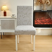 abordables Cubierta de sillón y silla sin brazo-Fundas para sillas de comedor de forro polar: elásticas y extraíbles &amp;lavable