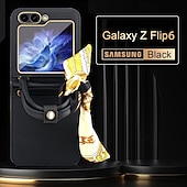 お買い得  サムスン用ケース-電話 ケース 用途 サムスンのギャラクシー Zフリップ6 Z Flip 5 Z Flip 4 Z Flip 3 バックカバー リストストラップ付き 耐衝撃 レトロ風 PUレザー