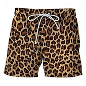 baratos calções de banho e calções de surf-Homens Calção Justo de Natação Shorts de Natação Tecido elástico de 4 vias Bermuda de Surf Calças Com Cordão Com bolsos Natação Surfe Praia Esportes Aquáticos Estampado Verão Primavera