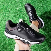 economico Scarpe da Golf da Uomo-scarpe da golf bianche da uomo con sistema di allacciatura Boa, suola chiodata, tomaia traspirante per comfort e stabilità sul campo da golf