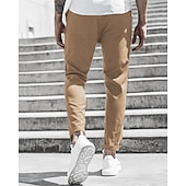 economico Chino-Per uomo Pantaloni Chino Pantaloni corti Pantaloni casual Bottoni Tasche Liscio Comfort Formale Feste Ufficio Di tendenza Classico Verde militare Nero Media elasticità