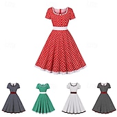 cheap Dresses-Retro Vintage 1950s Dress Swing Dress Polka Dot Women&#039;s Carnival Masquerade Daily Wear Bachelorette Party Adults&#039; Dress Homecoming Dresses