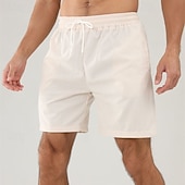 economico Pantaloncini casual-Per uomo Pantaloncini Pantaloncini estivi Pantaloncini casual Pantaloncini di velluto a coste Tasche A cordoncino Vita elastica Liscio Comfort Traspirante Breve Esterno Da mare Sport Informale Nero