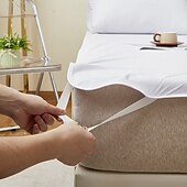 baratos Lençóis e fronhas-Capa Protetora para Cama Queen King Impermeável Protetor de Colchão Capa Ajustável de Cama Protetor de Colchão Capa de Cama Pad Lavável Capa de Cama Com Faixa Elástica
