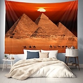 preiswerte Landschaftsteppich-Landschaft Ägypten Pyramide Hängender Wandteppich große Wandteppich Wanddekoration Fotografie Hintergrund Decke Vorhang Wohnraum Schlafzimmer Dekoration Wüstenschafe
