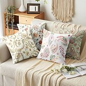billige blomster- og plantestil-Blomster dekorative toss puter dekke 1PC myk firkantet sofa putevar putevar soverom stue sofa stol