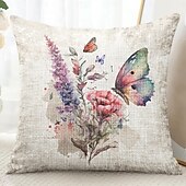 cheap Floral &amp; Plants Style-Rustic Floral Decorative Toss Pillows Cover 1PC Soft Square Couch Cushion Case Pillowcase for Bedroom Livingroom Sofa Chair