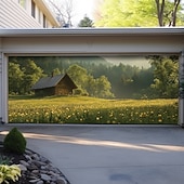 voordelige Garage en Deurbanners-Landschap Deur Decoraties Garage Deur Cover Lente Veld Buiten Banner Grote Achtergrond voor Feestdag Buiten Garage Deur Thuis Wanddecoraties