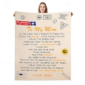 cheap Blankets &amp; Throws-Mother&#039;s Day Blanket, A Letter to Mom, Mother&#039;s Day Gift  Soft and Cozy Throw, Perfect Gift for Mom, Floral or Heart Design, Warm and Comfortable