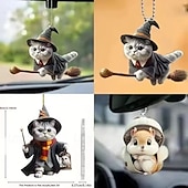 preiswerte Anhänger &amp; Ornamente fürs Auto-2 stücke niedlichen katzenförmigen rückspiegel anhänger auto innenraum auto realistische tier hängen ornament auto innen dekoration