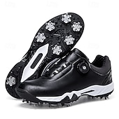 economico Scarpe da Golf da Uomo-scarpe da golf bianche da uomo con sistema di allacciatura Boa, suola chiodata, tomaia traspirante per comfort e stabilità sul campo da golf