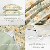 billiga 100% bomull-Blommig Duvet Överdrag Fullstor Sängset Sängset Täcke Överdrag Mjuk Lätt Komforter Överdrag med 2 Kuddöverdrag för Sommar Vår