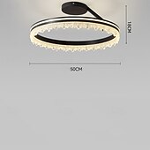 abordables Plafonniers à intensité variable-plafonnier circulaire moderne avec cadre noir et bordure délicate en dentelle plafonnier à intensité variable en continu pour la décoration de la chambre