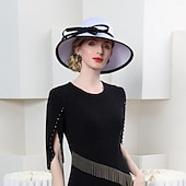 cheap Party Hats-Hats Fiber Bowler / Cloche Hat Sun Hat Wedding Tea Party Elegant Wedding With Bowknot Headpiece Headwear