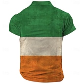 halpa Miesten printtipoolopaita-Miesten apila Vohveli poolopaidat Lyhythihainen Poolopaidat Kauluspaidat Vapaa-aika Business Casual Juhla-iltavaatteet Arkikäyttö Festivaalin asu Napit 3D-tulostus Kesä Valkoinen 1 Musta Kallion