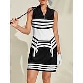 cheap Women&#039;s Golf Clothing-Women&#039;s Golf Dress Black Sleeveless Ladies Golf Attire Clothes Outfits Wear Apparel