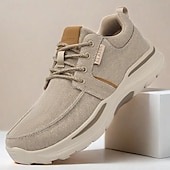 cheap Men&#039;s Sneakers-Men&#039;s Beige Sports Sneakers with Cushioned Sole and Breathable Fabric – Classic Casual Walking Shoes for Outdoor and Daily Wear