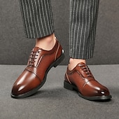 voordelige Formeel-Voor heren Oxfords PU Leder Ademend Comfortabel Anti-slip Gesp Zwart Bruin Herfst Winter