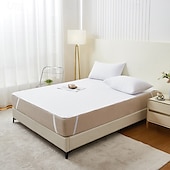 baratos Lençóis e fronhas-Capa Protetora para Cama Queen King Impermeável Protetor de Colchão Capa Ajustável de Cama Protetor de Colchão Capa de Cama Pad Lavável Capa de Cama Com Faixa Elástica