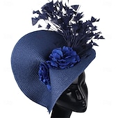 economico Fascinator-berretto Poliestere Cappello Fedora Corsa di cavalli Elegante Vintage Con Fantasia floreale Copricapo Copricapo