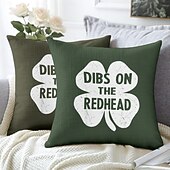 voordelige Vakantie kussensloop-Sint Patrick's Dag Decoratieve Toss Kussens Hoes 1PC Zachte Vierkante Bank Kussenhoes Sloop voor Slaapkamer Woonkamer Bank Stoel Iers