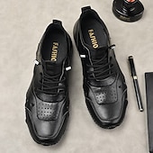 baratos Ténis para Homem-tênis esportivo masculino branco de couro sintético com design perfurado, leve e confortável, ideal para atividades casuais e ao ar livre