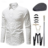 preiswerte Outfits-1920er Vintage inspiriert Der große Gatsby Partykostüm Zubehörset Umlegekragen Kostüm Herren Halloween Party &amp; Abend Alltagstauglich Erwachsene Bluse Hut Ganzjahres