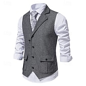 abordables Costumes pour hommes des années 1920-Classique Rétro Vintage Années 1920 Veste Gilet Gatsby le Magnifique Déguisement Homme Carnaval Mascarade Mariage Soirée robe demoiselle d honneur Adulte Gilet Printemps Automne