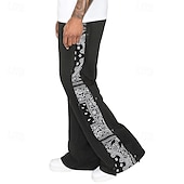 cheap Sweatpants-Men&#039;s Athletic Pants Sweatpants Tear Away Pants Flared Pants Trousers Pocket Drawstring Elastic Waist Patchwork Graphic Prints Comfort Sports Outdoor Daily Fashion Casual Black Gray Micro-elastic
