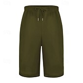 cheap Sweat Shorts-Men&#039;s Sweat Shorts Summer Shorts Casual Shorts Pocket Drawstring Elastic Waist Plain Comfort Short Party Daily Fashion Classic Style White Wine Micro-elastic